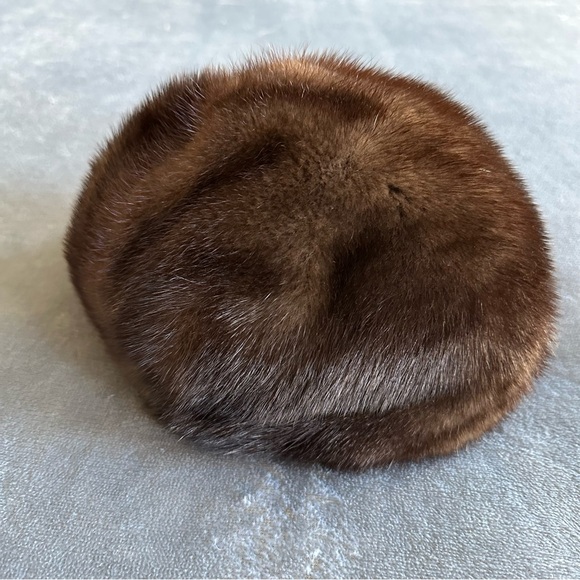 Vintage Mitvalsky's Furs Luxurious Elegant Brown Mink Fur Beret Hat - Picture 3 of 7